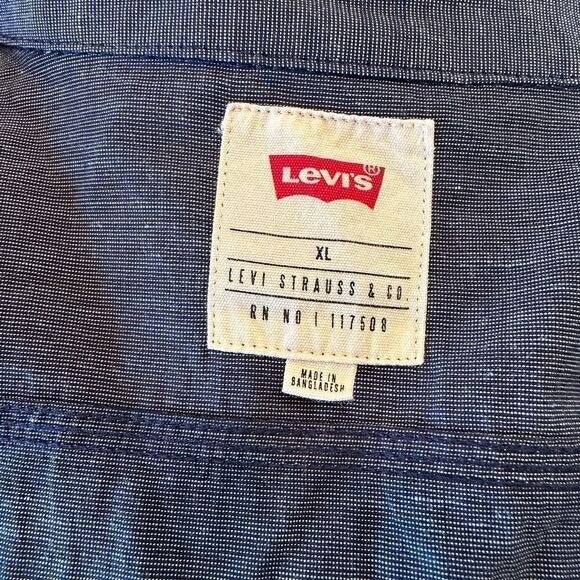 Levi's mens button down blue long sleeve shirt blue size XL NWT - Picture 3 of 5